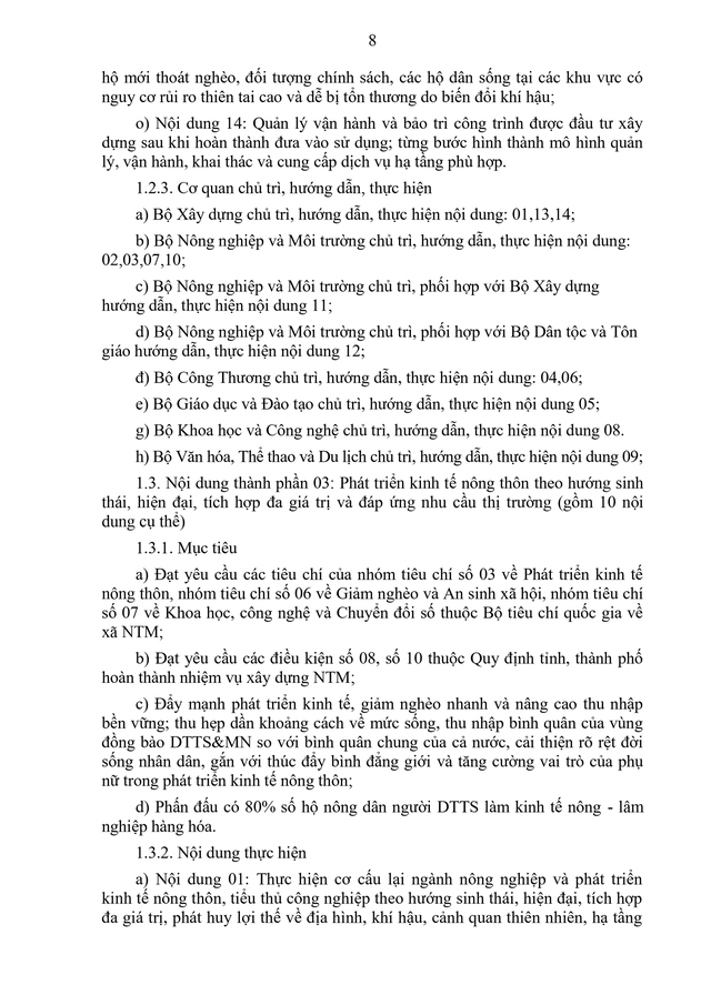 TOÀN VĂN: Quyết định 417/QĐ-BNNMT về xây dựng nông thôn mới, phát triển kinh tế - xã hội- Ảnh 8. TOÀN VĂN: Quyết định 417/QĐ-BNNMT về xây dựng nông thôn mới, phát triển kinh tế - xã hội- Ảnh 8.