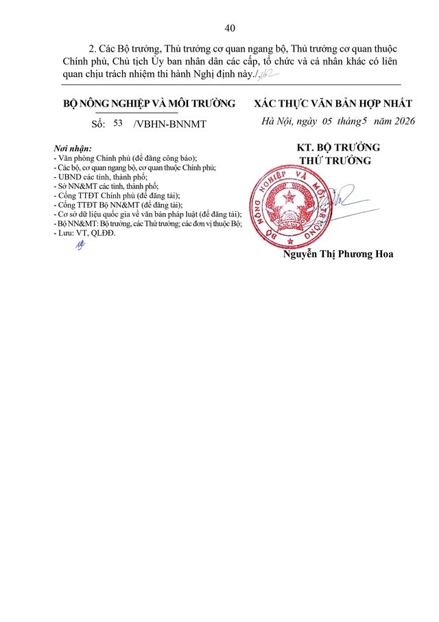 TOÀN VĂN Văn bản hợp nhất số 53/VBHN-BNNMT: Nghị định quy định về bồi thường, hỗ trợ, tái định cư khi Nhà nước thu hồi đất- Ảnh 40.