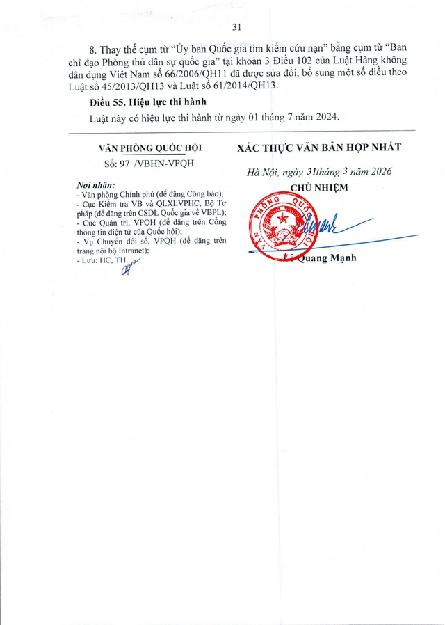 TOÀN VĂN: Văn bản hợp nhất số 97/VBHN-VPQH về Luật Phòng thủ dân sự- Ảnh 31.