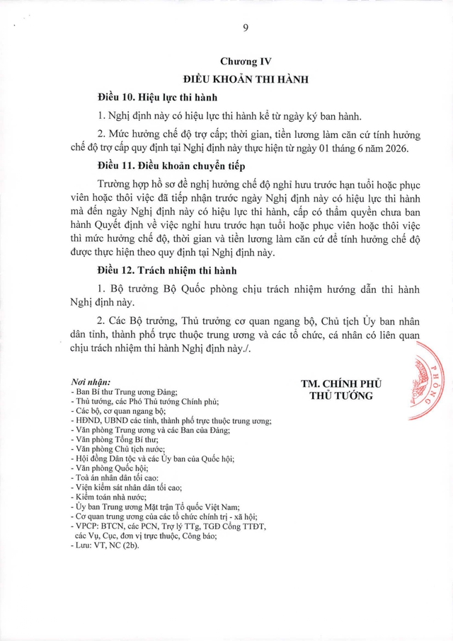 Dự thảo Nghị định về chế độ trợ cấp 1 lần khi thôi phục vụ trong Quân đội- Ảnh 9. Dự thảo Nghị định về chế độ trợ cấp 1 lần khi thôi phục vụ trong Quân đội- Ảnh 9.