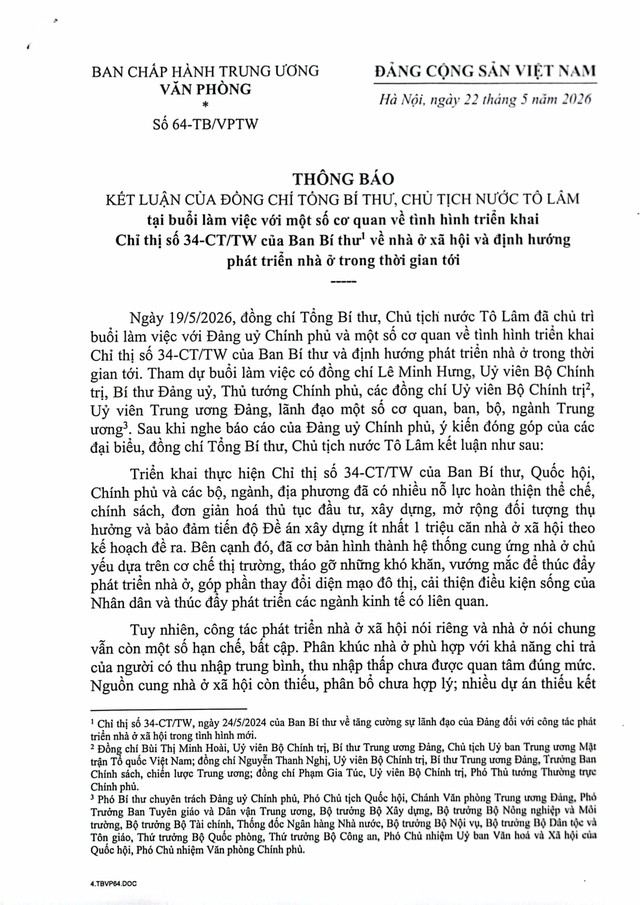 Kết luận của đồng chí Tổng Bí thư, Chủ tịch nước Tô Lâm về nhà ở xã hội và định hướng phát triển nhà ở trong thời gian tới- Ảnh 2. Kết luận của đồng chí Tổng Bí thư, Chủ tịch nước Tô Lâm về nhà ở xã hội và định hướng phát triển nhà ở trong thời gian tới- Ảnh 2.