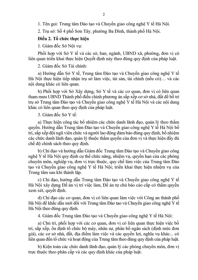 Thành lập Trung tâm Đào tạo và Chuyển giao công nghệ Y tế Hà Nội- Ảnh 2. Thành lập Trung tâm Đào tạo và Chuyển giao công nghệ Y tế Hà Nội- Ảnh 2.