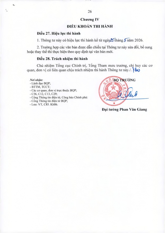 Thông tư 50/2026/TT-BQP quy định chính sách thu hút, trọng dụng nhân tài với Quân đội- Ảnh 26. Thông tư 50/2026/TT-BQP quy định chính sách thu hút, trọng dụng nhân tài với Quân đội- Ảnh 26.