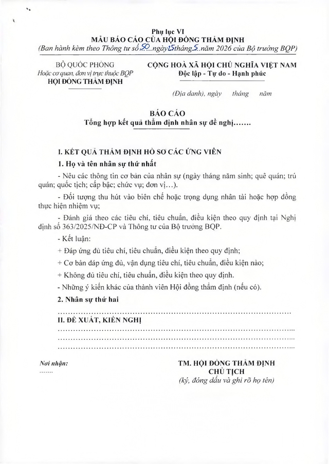 Thông tư 50/2026/TT-BQP quy định chính sách thu hút, trọng dụng nhân tài với Quân đội- Ảnh 36. Thông tư 50/2026/TT-BQP quy định chính sách thu hút, trọng dụng nhân tài với Quân đội- Ảnh 36.