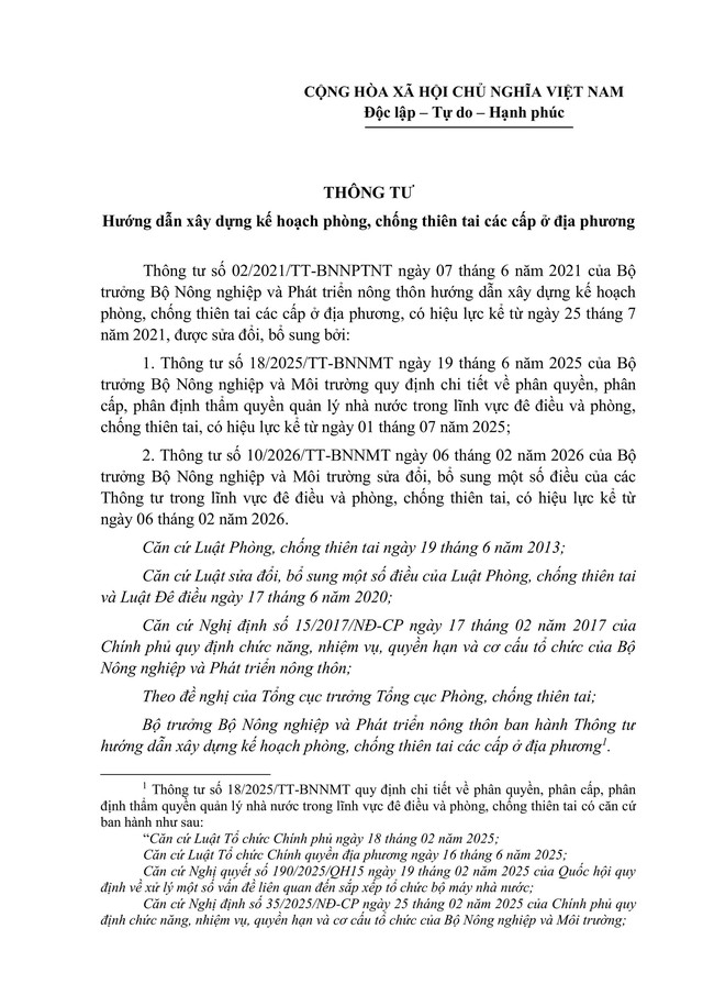 Hướng dẫn xây dựng kế hoạch PHÒNG, CHỐNG THIÊN TAI ở cấp tỉnh, cấp xã- Ảnh 1.