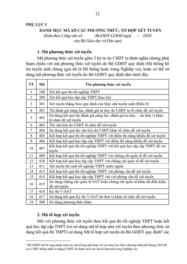 TOÀN VĂN: Công văn 2304/BGDĐT-GDĐH hướng dẫn tuyển sinh đại học, cao đẳng 2026- Ảnh 12.