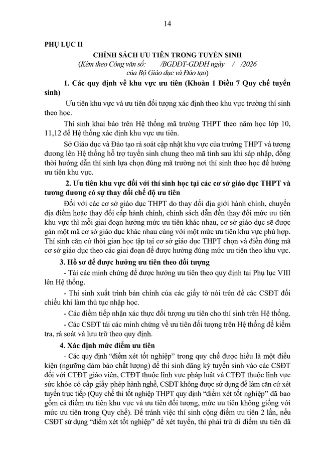 TOÀN VĂN: Công văn 2304/BGDĐT-GDĐH hướng dẫn tuyển sinh đại học, cao đẳng 2026- Ảnh 14.
