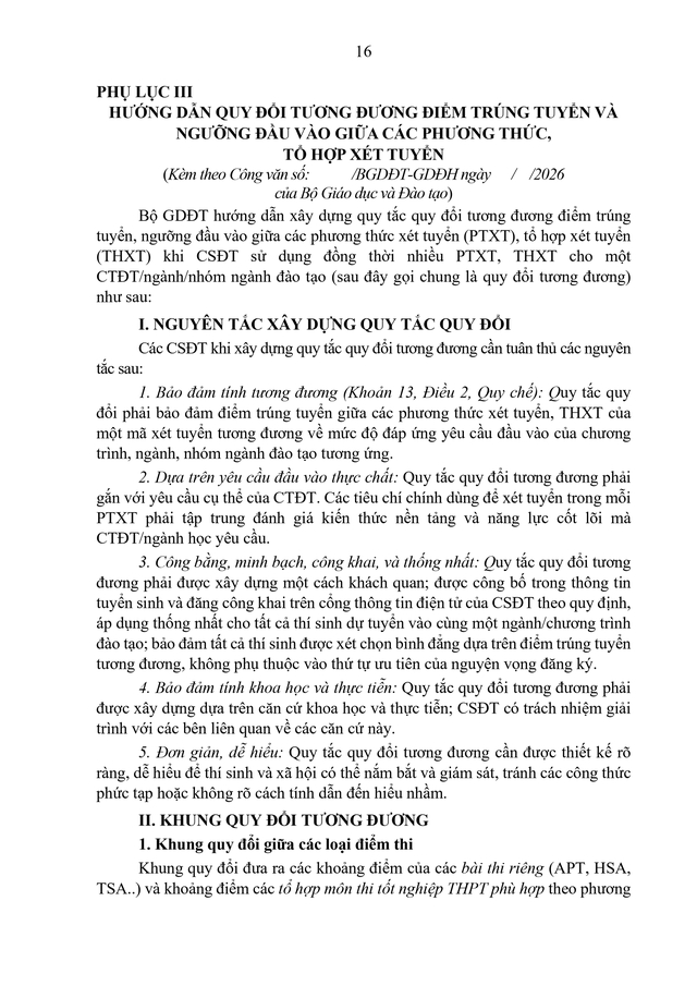 TOÀN VĂN: Công văn 2304/BGDĐT-GDĐH hướng dẫn tuyển sinh đại học, cao đẳng 2026- Ảnh 16.