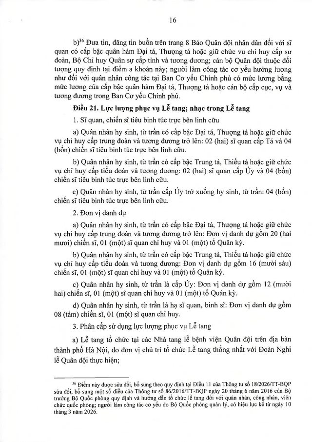 Thông tư quy định, hướng dẫn tổ chức lễ tang quân nhân, công nhân, viên chức, người làm công tác cơ yếu quốc phòng- Ảnh 16.