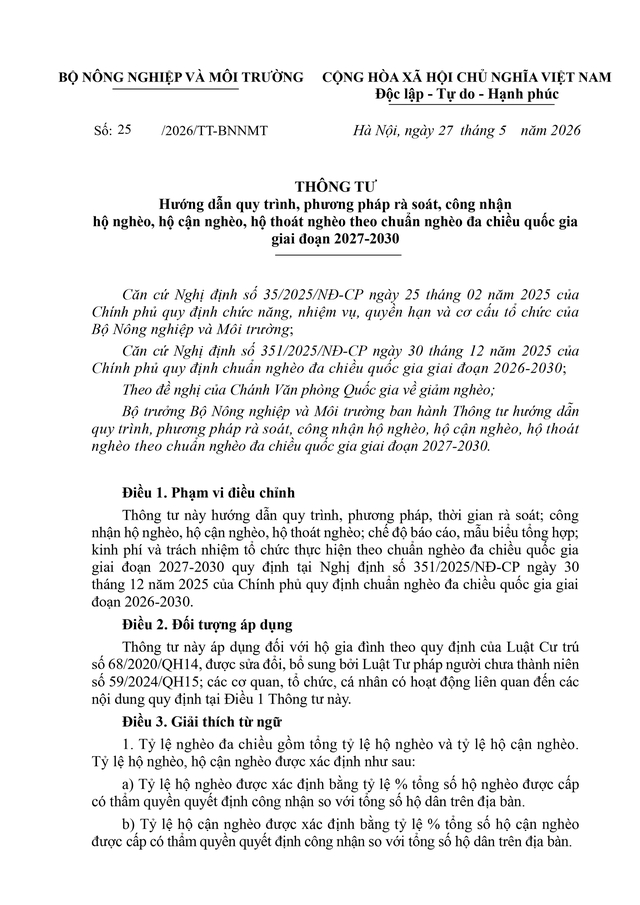 Hướng dẫn quy trình, công nhận hộ nghèo, hộ cận nghèo theo chuẩn nghèo - Ảnh 1. Hướng dẫn quy trình, công nhận hộ nghèo, hộ cận nghèo theo chuẩn nghèo - Ảnh 1.