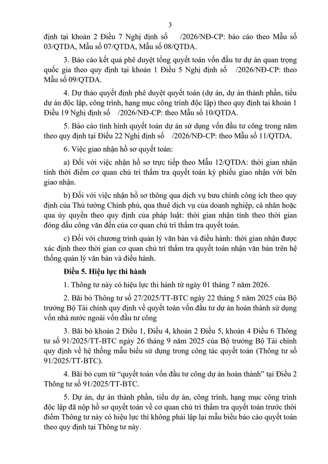 Dự thảo Thông tư Quy định về hệ thống mẫu biểu sử dụng trong công tác quyết toán vốn đầu tư dự án- Ảnh 2. Dự thảo Thông tư Quy định về hệ thống mẫu biểu sử dụng trong công tác quyết toán vốn đầu tư dự án- Ảnh 2.