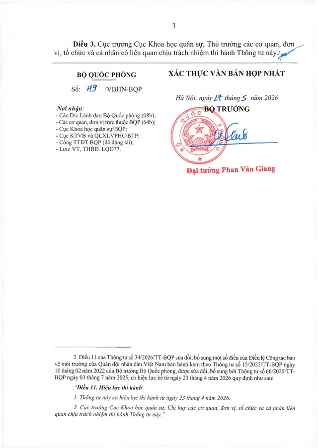 Thông tư ban hành Điều lệ Công tác bảo vệ môi trường của Quân đội nhân dân Việt Nam- Ảnh 3. Thông tư ban hành Điều lệ Công tác bảo vệ môi trường của Quân đội nhân dân Việt Nam- Ảnh 3.