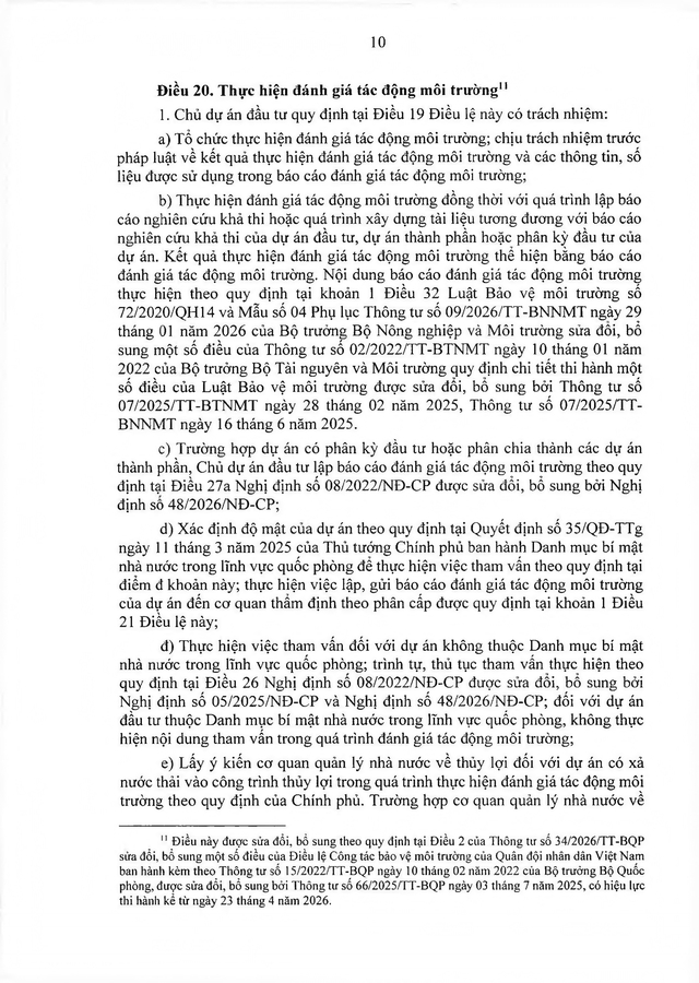 Thông tư ban hành Điều lệ Công tác bảo vệ môi trường của Quân đội nhân dân Việt Nam- Ảnh 13. Thông tư ban hành Điều lệ Công tác bảo vệ môi trường của Quân đội nhân dân Việt Nam- Ảnh 13.