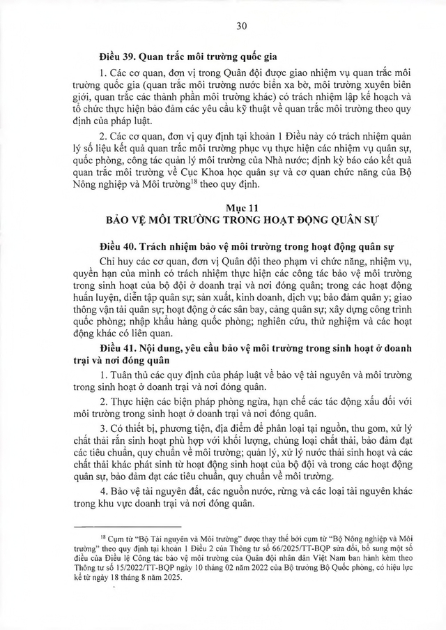 Thông tư ban hành Điều lệ Công tác bảo vệ môi trường của Quân đội nhân dân Việt Nam- Ảnh 33. Thông tư ban hành Điều lệ Công tác bảo vệ môi trường của Quân đội nhân dân Việt Nam- Ảnh 33.