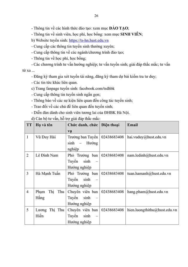 Thông tin tuyển sinh 2026 của Đại học Bách khoa Hà Nội- Ảnh 27. Thông tin tuyển sinh 2026 của Đại học Bách khoa Hà Nội- Ảnh 27.