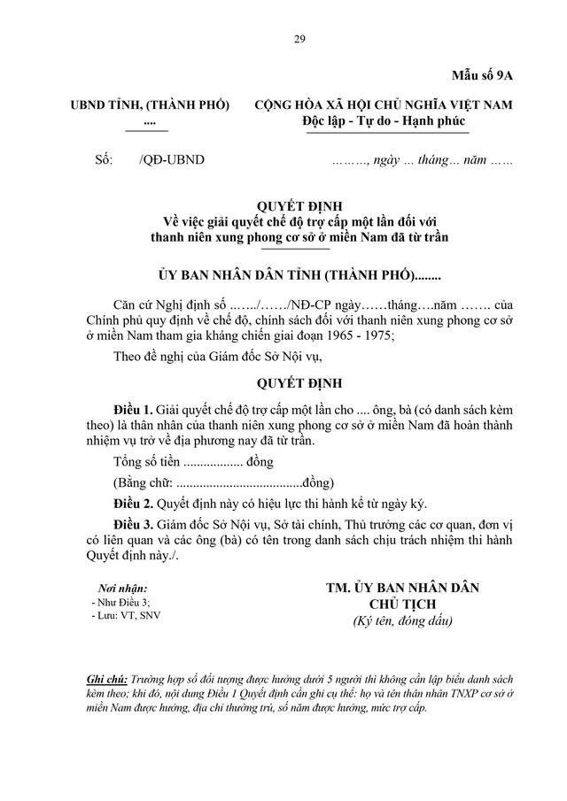 Dự thảo Nghị định quy định chế độ với thanh niên xung phong cơ sở ở miền Nam tham gia kháng chiến 1965 - 1975- Ảnh 29. Dự thảo Nghị định quy định chế độ với thanh niên xung phong cơ sở ở miền Nam tham gia kháng chiến 1965 - 1975- Ảnh 29.