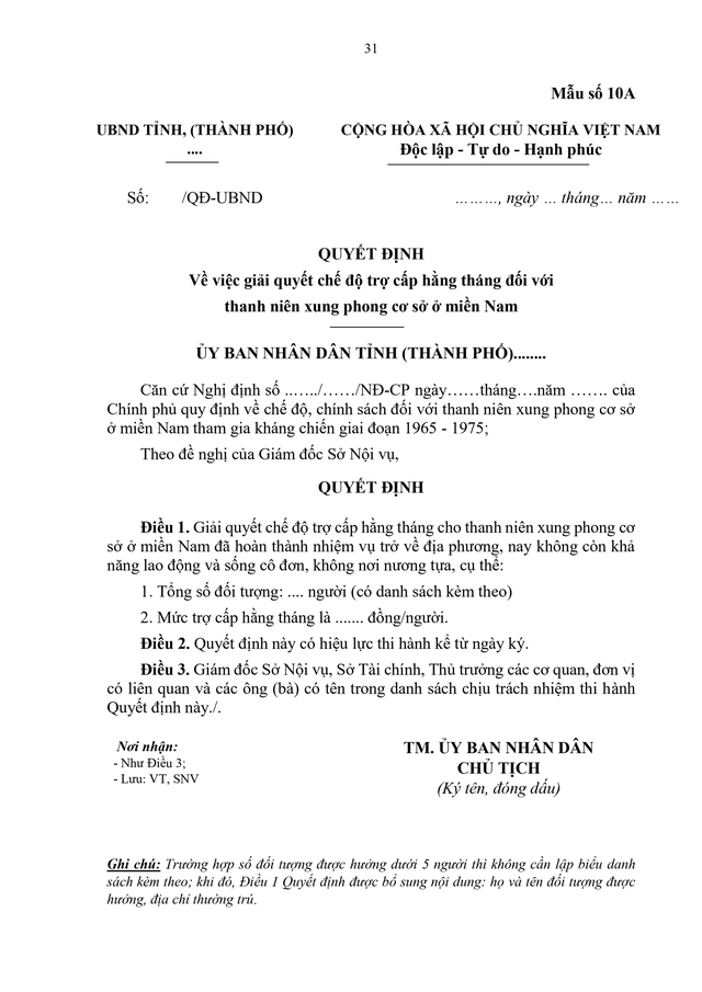 Dự thảo Nghị định quy định chế độ với thanh niên xung phong cơ sở ở miền Nam tham gia kháng chiến 1965 - 1975- Ảnh 31. Dự thảo Nghị định quy định chế độ với thanh niên xung phong cơ sở ở miền Nam tham gia kháng chiến 1965 - 1975- Ảnh 31.