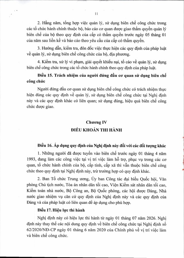 Dự thảo Nghị định quản lý, sử dụng biên chế công chức- Ảnh 11. Dự thảo Nghị định quản lý, sử dụng biên chế công chức- Ảnh 11.
