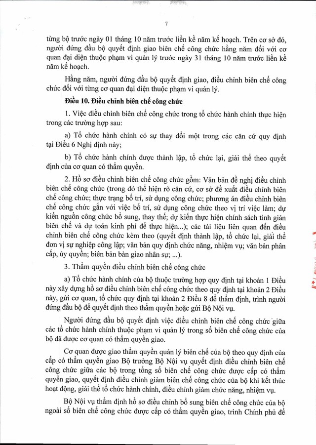 Dự thảo Nghị định quản lý, sử dụng biên chế công chức- Ảnh 7. Dự thảo Nghị định quản lý, sử dụng biên chế công chức- Ảnh 7.