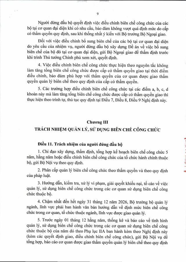 Dự thảo Nghị định quản lý, sử dụng biên chế công chức- Ảnh 9. Dự thảo Nghị định quản lý, sử dụng biên chế công chức- Ảnh 9.