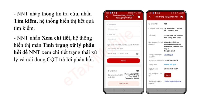 Hướng dẫn người nộp thuế phản hồi vướng mắc nghĩa vụ thuế trên ứng dụng Etax Mobile- Ảnh 14.