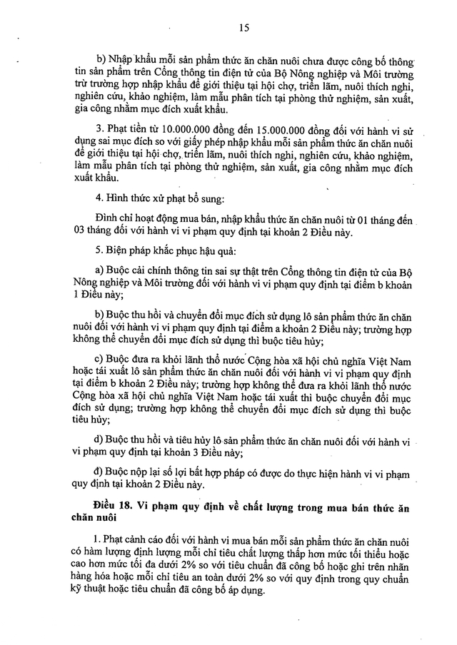 TOÀN VĂN: Nghị định 211/2026/NĐ-CP Quy định xử phạt vi phạm hành chính về chăn nuôi- Ảnh 15.