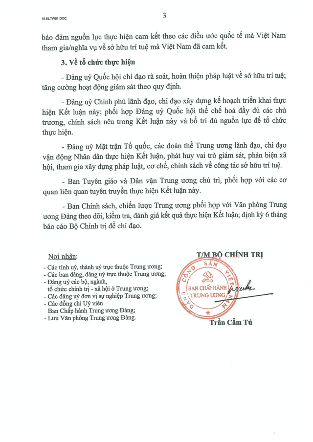 Kết luận số 51-KL/TW của Bộ Chính trị về đẩy mạnh công tác sở hữu trí tuệ- Ảnh 4.