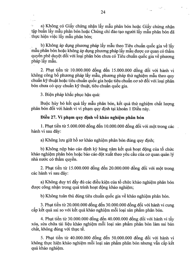 TOÀN VĂN: Nghị định 214/2026/NĐ-CP xử phạt vi phạm hành chính về trồng trọt, bảo vệ và kiểm dịch thực vật- Ảnh 24.