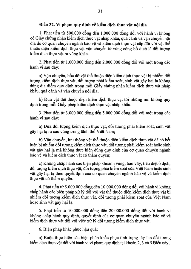 TOÀN VĂN: Nghị định 214/2026/NĐ-CP xử phạt vi phạm hành chính về trồng trọt, bảo vệ và kiểm dịch thực vật- Ảnh 31.