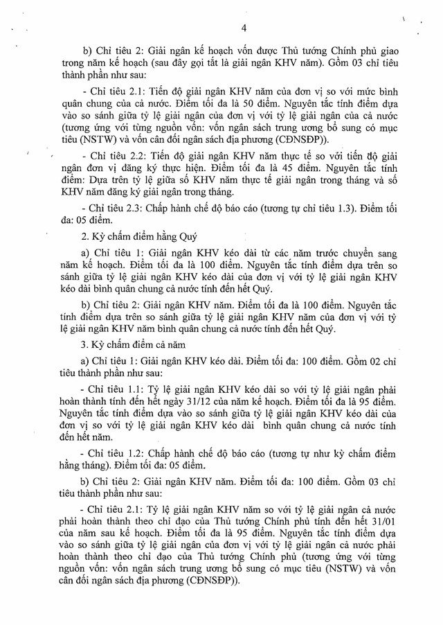 Quyết định số 1129/QĐ-TTg: PHƯƠNG ÁN CHẤM ĐIỂM GIẢI NGÂN KẾ HOẠCH VỐN ĐẦU TƯ CÔNG- Ảnh 5.