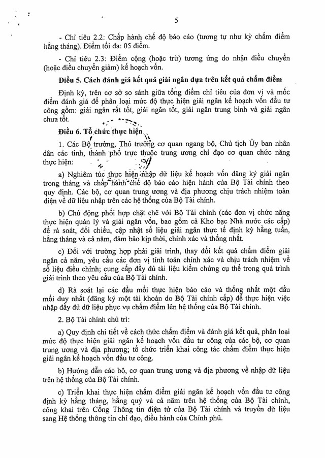 Quyết định số 1129/QĐ-TTg: PHƯƠNG ÁN CHẤM ĐIỂM GIẢI NGÂN KẾ HOẠCH VỐN ĐẦU TƯ CÔNG- Ảnh 6.
