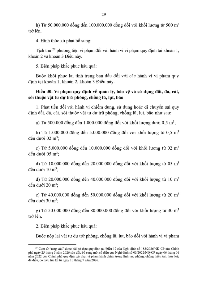 Văn bản hợp nhất 68/VBHN-BNNMT về xử phạt vi phạm hành chính lĩnh vực phòng chống thiên tai- Ảnh 29.