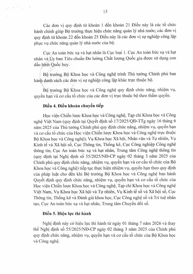 CƠ CẤU TỔ CHỨC MỚI CỦA BỘ KHOA HỌC VÀ CÔNG NGHỆ- Ảnh 15.