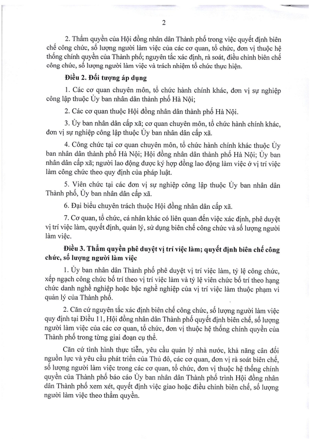 Nghị quyết số 51/2026/NQ-HĐND Quy định vị trí việc làm; biên chế cơ quan chính quyền TP Hà Nội- Ảnh 2.