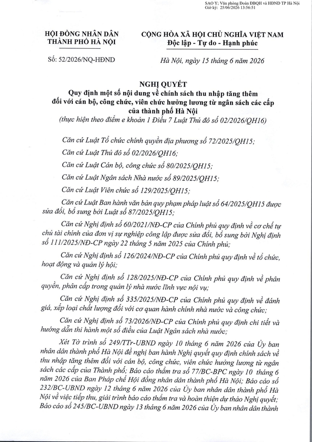 Chi tiết cách tính thu nhập tăng thêm bằng đánh giá, xếp loại chất lượng nhiệm vụ của Hà Nội- Ảnh 1.