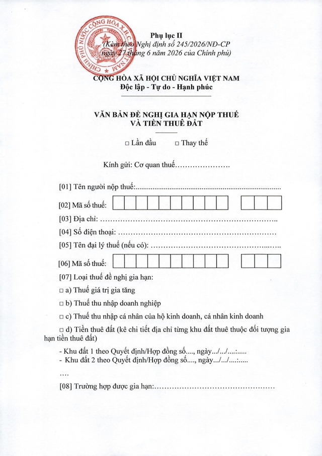 Gia hạn thời gian nộp thuế, nộp tiền thuê đất 2026: Những nội dung cần lưu ý- Ảnh 9.