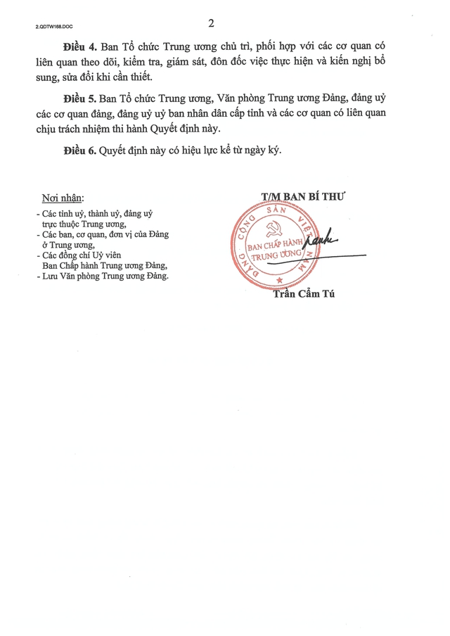 Quyết định số 168-QĐ/TW về Quy chế làm việc mẫu của đảng uỷ các cơ quan đảng, đảng uỷ UBND cấp tỉnh- Ảnh 3. Quyết định số 168-QĐ/TW về Quy chế làm việc mẫu của đảng uỷ các cơ quan đảng, đảng uỷ UBND cấp tỉnh- Ảnh 3.