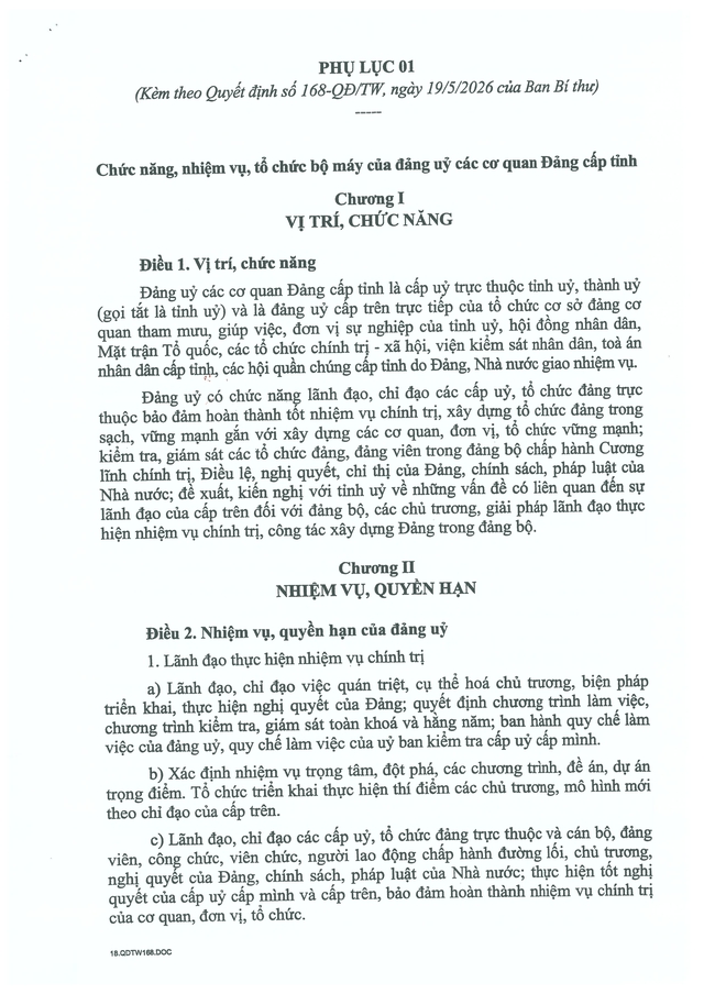 Quyết định số 168-QĐ/TW về Quy chế làm việc mẫu của đảng uỷ các cơ quan đảng, đảng uỷ UBND cấp tỉnh- Ảnh 4. Quyết định số 168-QĐ/TW về Quy chế làm việc mẫu của đảng uỷ các cơ quan đảng, đảng uỷ UBND cấp tỉnh- Ảnh 4.