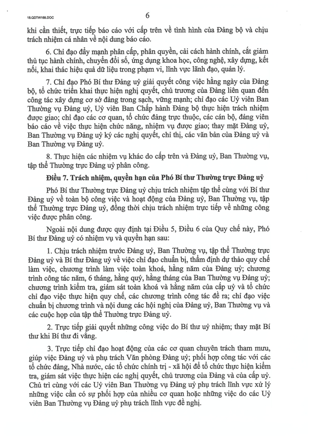 Quyết định số 168-QĐ/TW về Quy chế làm việc mẫu của đảng uỷ các cơ quan đảng, đảng uỷ UBND cấp tỉnh- Ảnh 17. Quyết định số 168-QĐ/TW về Quy chế làm việc mẫu của đảng uỷ các cơ quan đảng, đảng uỷ UBND cấp tỉnh- Ảnh 17.