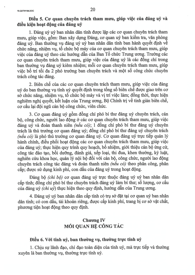 Quyết định số 168-QĐ/TW về Quy chế làm việc mẫu của đảng uỷ các cơ quan đảng, đảng uỷ UBND cấp tỉnh- Ảnh 31. Quyết định số 168-QĐ/TW về Quy chế làm việc mẫu của đảng uỷ các cơ quan đảng, đảng uỷ UBND cấp tỉnh- Ảnh 31.