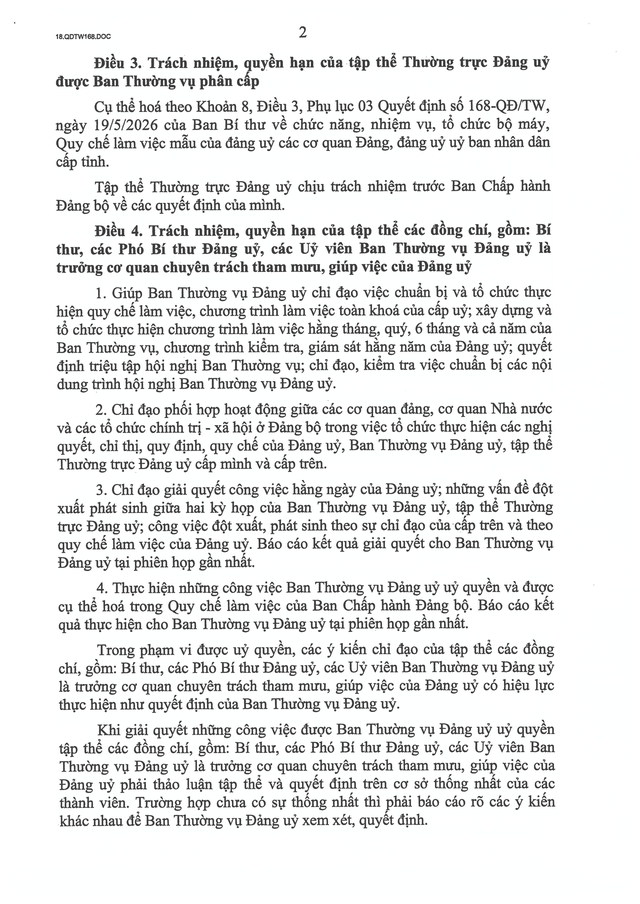 Quyết định số 168-QĐ/TW về Quy chế làm việc mẫu của đảng uỷ các cơ quan đảng, đảng uỷ UBND cấp tỉnh- Ảnh 34. Quyết định số 168-QĐ/TW về Quy chế làm việc mẫu của đảng uỷ các cơ quan đảng, đảng uỷ UBND cấp tỉnh- Ảnh 34.
