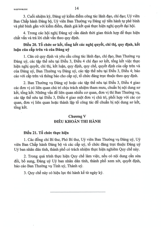 Quyết định số 168-QĐ/TW về Quy chế làm việc mẫu của đảng uỷ các cơ quan đảng, đảng uỷ UBND cấp tỉnh- Ảnh 46. Quyết định số 168-QĐ/TW về Quy chế làm việc mẫu của đảng uỷ các cơ quan đảng, đảng uỷ UBND cấp tỉnh- Ảnh 46.