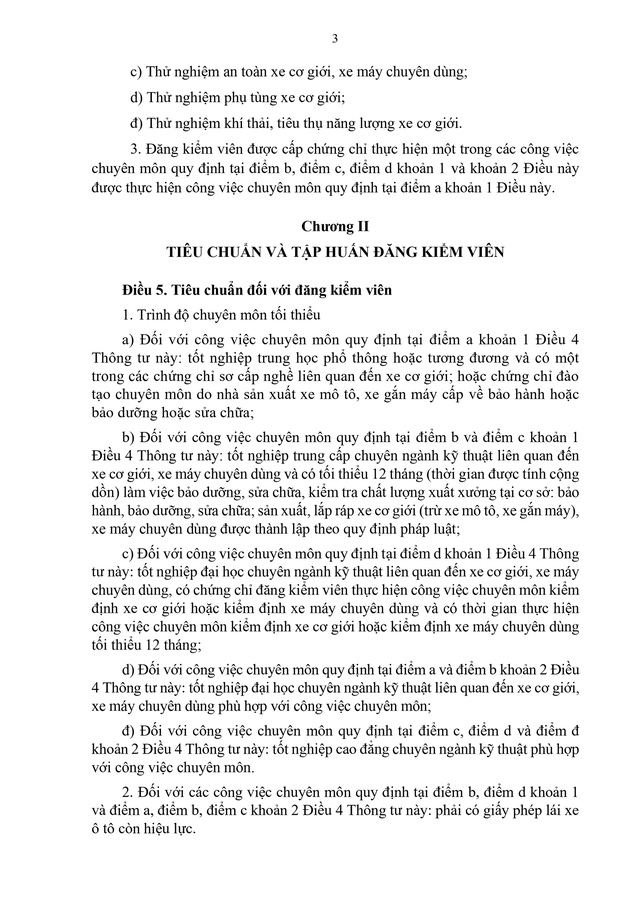 Quy định cấp mới, cấp lại, tạm đình chỉ, thu hồi chứng chỉ đăng kiểm viên- Ảnh 3.
