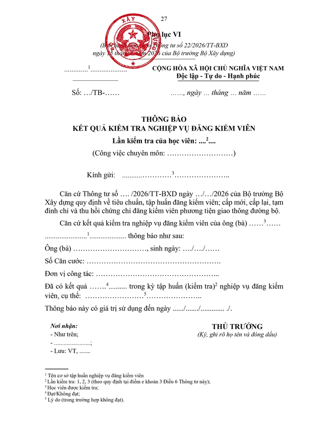 Quy định cấp mới, cấp lại, tạm đình chỉ, thu hồi chứng chỉ đăng kiểm viên- Ảnh 27.