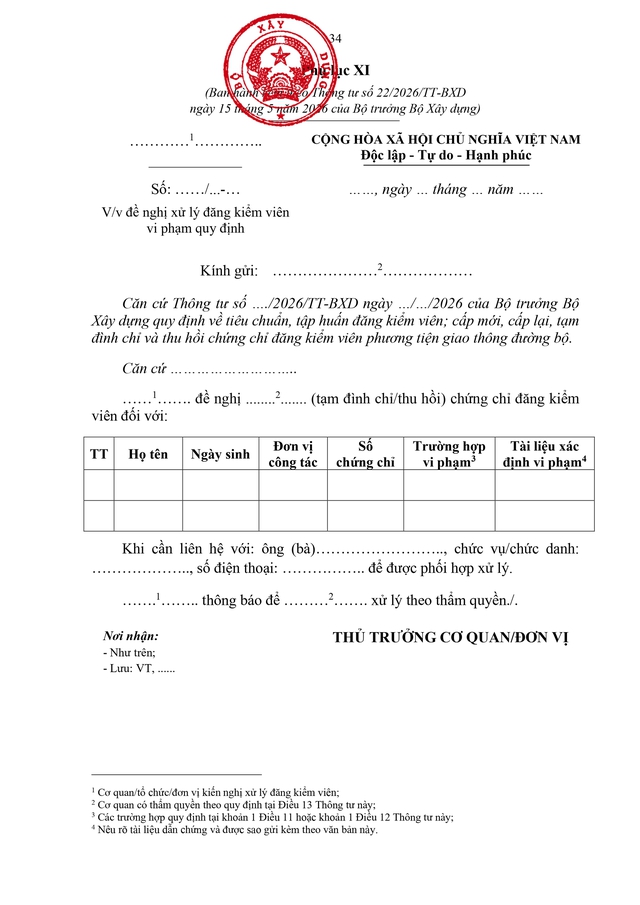 Quy định cấp mới, cấp lại, tạm đình chỉ, thu hồi chứng chỉ đăng kiểm viên- Ảnh 34.
