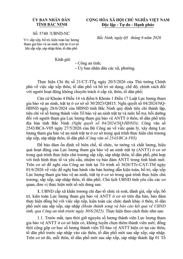 SẮP XẾP THÔN, TỔ DÂN PHỐ: Khẩn trương kiện toàn lực lượng bảo vệ an ninh, trật tự cơ sở- Ảnh 2.
