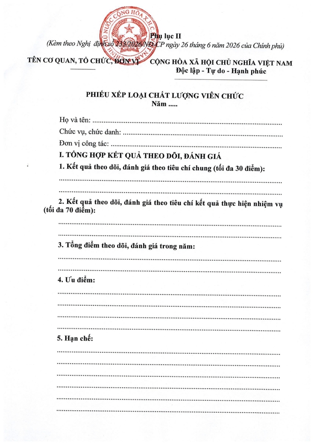 Nghị định 233/2026/NĐ-CP về đánh giá, xếp loại chất lượng với đơn vị sự nghiệp công lập và viên chức- Ảnh 21.