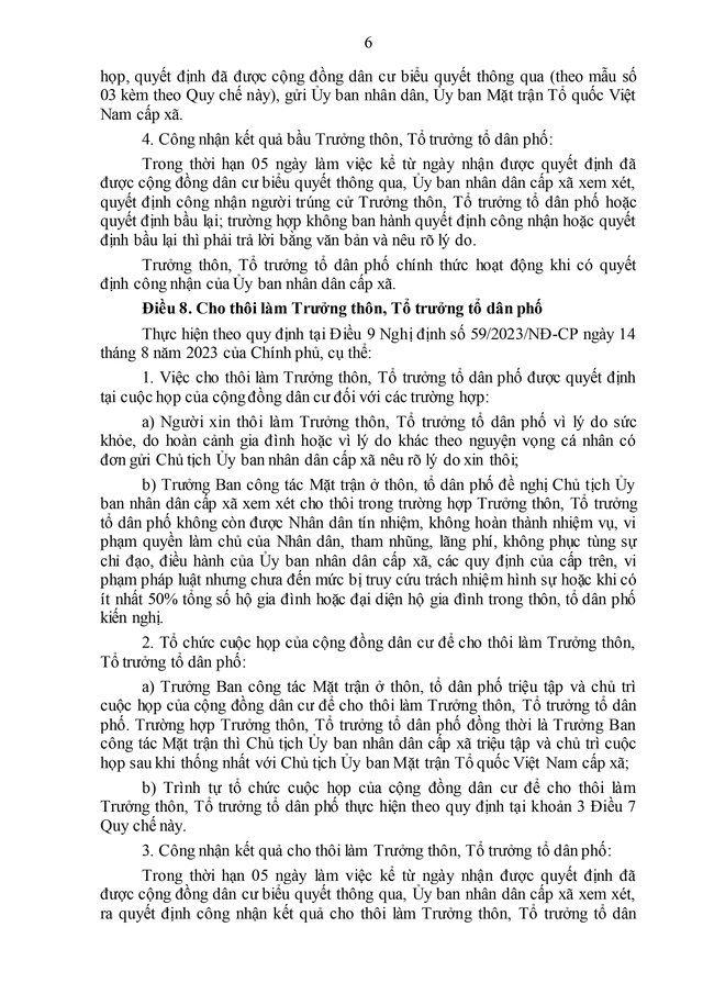 Thanh Hóa ban hành Quy chế tổ chức và hoạt động của thôn, tổ dân phố- Ảnh 8.