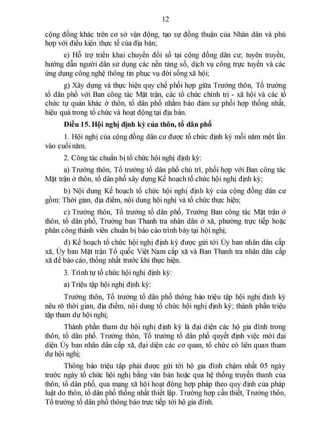 Thanh Hóa ban hành Quy chế tổ chức và hoạt động của thôn, tổ dân phố- Ảnh 14.