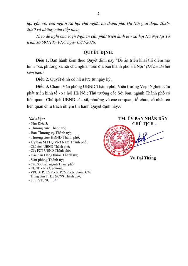 TOÀN VĂN: Đề án Triển khai thí điểm mô hình "Xã, phường xã hội chủ nghĩa" trên địa bàn TP Hà Nội - Ảnh 2.